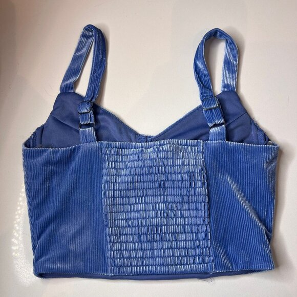 NWT FULL TILT Blue Velvet Corset Top Size S - Picture 3 of 4